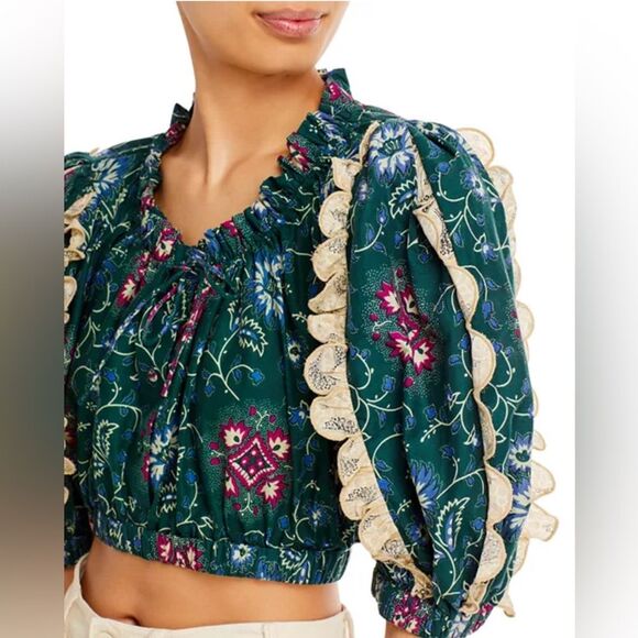 Sea New York Robina Puff Sleeve Cotton Top, NWT, Size M - Picture 5 of 10